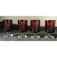 4 X Vintage Luminarc Rubin Gläser 4 X Vintage Luminarc Rubin Gläser von Popeth