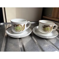 Zwei Denby Troubadour Teetassen Und Untertassen von Popeth