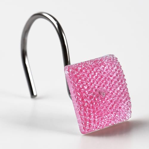 Rosa Duschvorhanghaken: Glitzernde Luxus Kristall-Deko, Funkelnde Weihnachts-Badvorhangringe, Set von 12 Rosa Duschvorhanghaken: Glitzernde Luxus Kristall-Deko, Funkelnde Weihnachts-Badvorhangringe, Set von 12 von Popkozzi