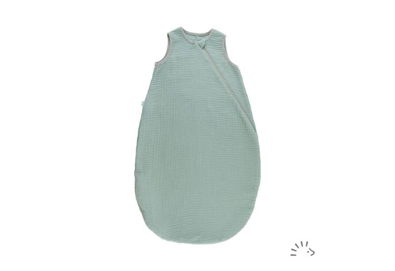 Popolini Babyschlafsack Sommer Schlafsack Musselin, Bio-Baumwolle, GOTS, Topaz Grün (1 tlg), extra langer Zwei-Wege-Zip, Seiden-Weich von Popolini