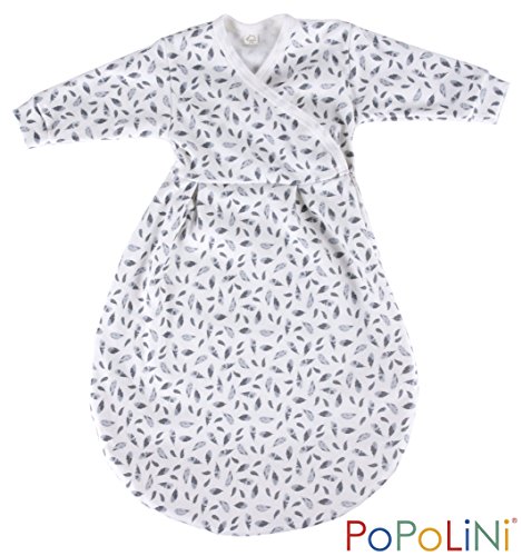 Popolini Felinchen Schlafsack Gr. 74/80 aus KBA-Baumwolle Dove Innenschlafsack für Winterschlafsäcke oder Leichter Sommerschlafsack von Popolini