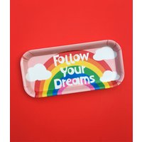 Melamin Tablett - Follow Your Dreams Bunte Schreibtisch Aufgeräumt/Snack Oder Tee Made in Uk von Poppekins