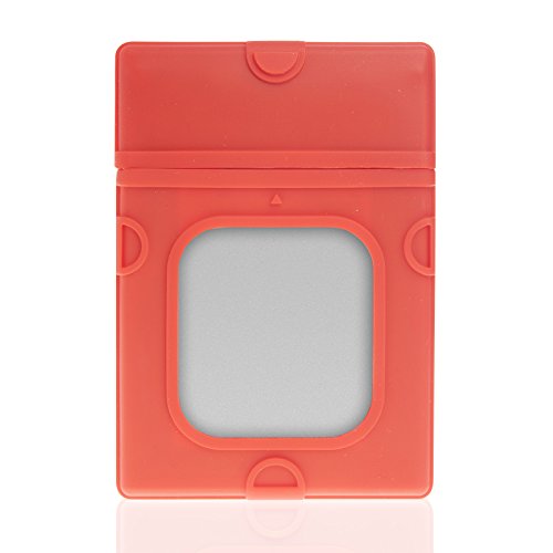 Poppstar Silikon Festplatten-Schutzhülle (Schutzgehäuse für 2,5 Zoll HDD SSD Festplatte), zum sicheren Transport (Notebookfestplatten und SSDs bis 9,5 mm Höhe), rot von POPPSTAR