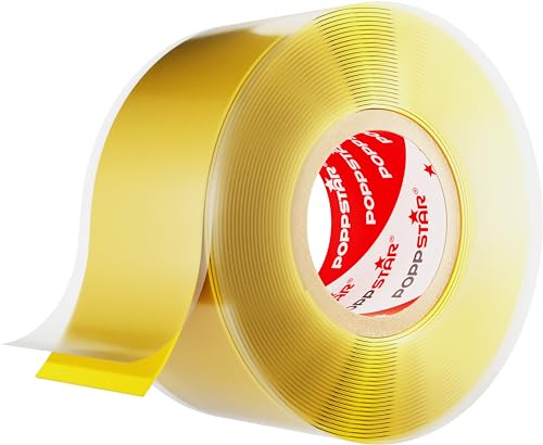 POPPSTAR 1x 3m selbstverschweißendes Silikonband, Silikon Tape Reparaturband, Isolierband und Dichtungsband (Wasser, Luft), 25mm breit, gelb von POPPSTAR