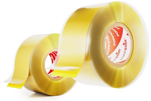 POPPSTAR 2x 3m selbstverschweißendes Silikonband, Silikon Tape Reparaturband, Isolierband und Dichtungsband (Wasser, Luft), 25mm breit, gelb von POPPSTAR