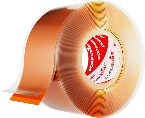 POPPSTAR selbstverschweißendes Silikonband zur Reparatur, Isolierung & Abdichtung (Strom, Wasser, Luft) Isolierband 3m lang, 25mm breit, orange von POPPSTAR