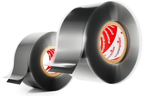 POPPSTAR selbstverschweißendes Silikonband zur Reparatur, Isolierung & Abdichtung (Strom, Wasser, Luft) 2x Isolierband 3m lang, 25mm breit, schwarz von POPPSTAR