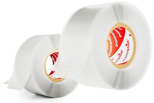 POPPSTAR selbstverschweißendes Silikonband, 3m x 25mm, Isolierband und Dichtungsband (Wasser, Luft), transparent, 2 Rollen von POPPSTAR