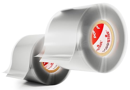 POPPSTAR 2x 3m selbstverschweißendes Silikonband, Silikon Tape Reparaturband, Isolierband und Dichtungsband (Wasser, Luft), 38mm breit, grau von POPPSTAR