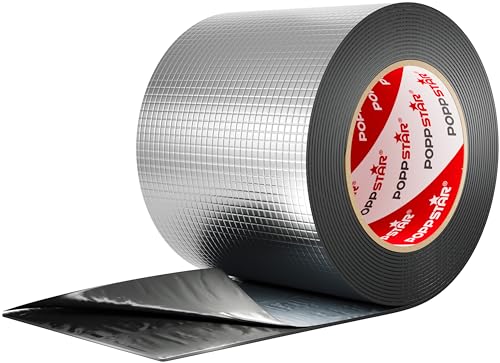 Poppstar Alu Butyl Klebeband (5 m x 100 mm x 1,5 mm) Aluminium Dichtband selbstklebend von POPPSTAR