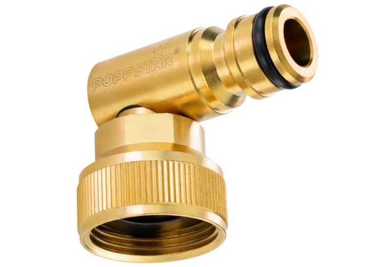 Poppstar Anschlussstück, Drehbarer 90 Grad-Winkel Schlauchverbinder 3/4" auf Stecksystem von Poppstar