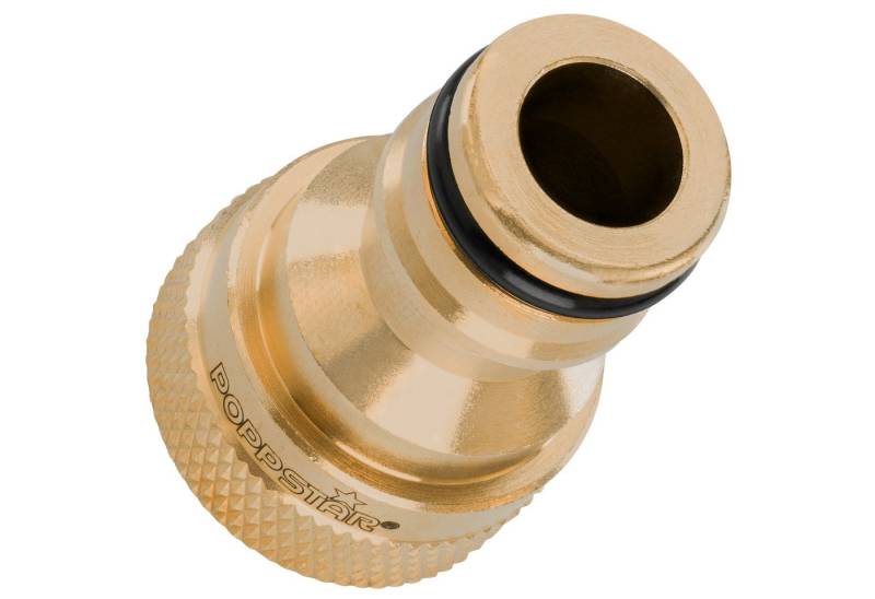 Poppstar Anschlussstück Messing Hahnverbinder mit Innengewinde, (G 1/2), mit Steckkupplung für Gartenschlauch von Poppstar