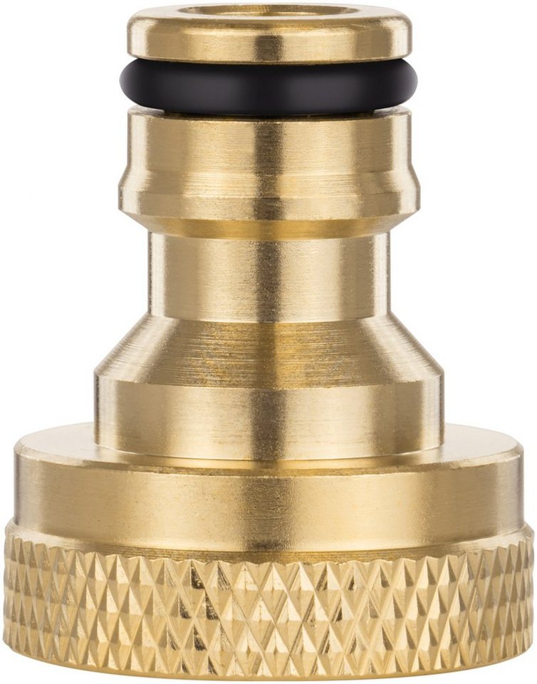 Poppstar Anschlussstück Messing Hahnverbinder mit Innengewinde, (G 3/4), mit Steckkupplung für Gartenschlauch von Poppstar