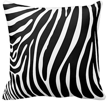 Black and White Zebra Print Stripes Animal Print Throw Pillow Case Decor Cushion Cover 18x18 Inch Square Two Sides von Poppy-Baby