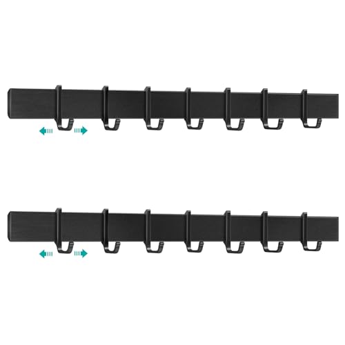 Poprkdre Hakenleiste Küche 40cm, Küchenhalterung ohne Bohren mit 7 abnehmbaren Haken, Aluminium küche Hakenleiste, Matte Oberfläche, Schwarz(2 pack… Poprkdre Hakenleiste Küche 40cm, Küchenhalterung ohne Bohren mit 7 abnehmbaren Haken, Aluminium küche Hakenleiste, Matte Oberfläche, Schwarz(2 pack… von Poprkdre