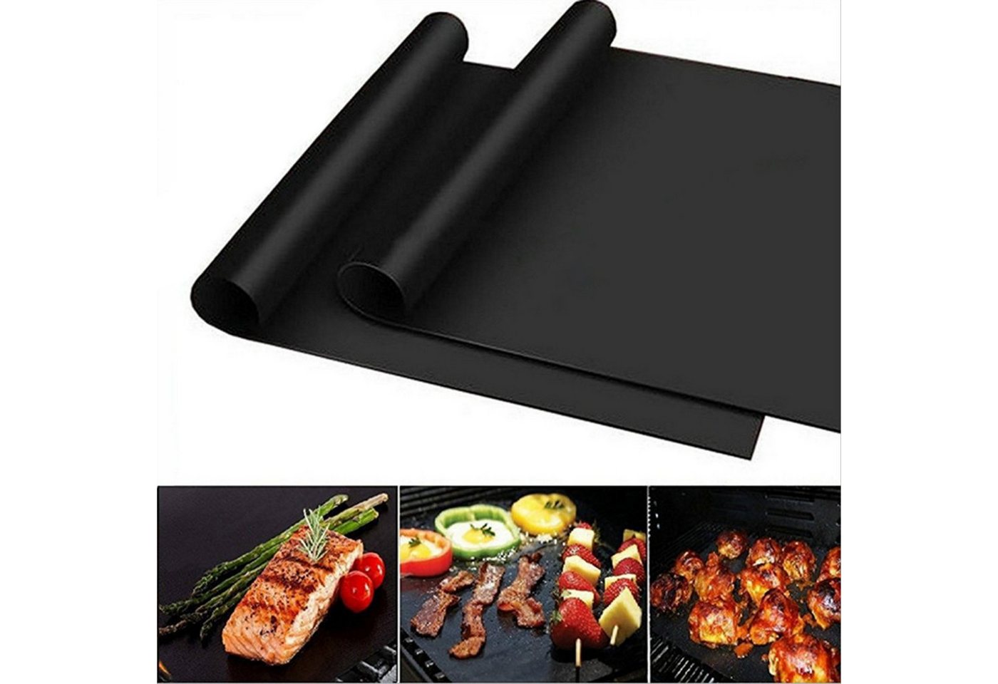 Popubear Pizzaofen-Grillaufsatz BBQ Grillmatte, Antihaft Grillmatten, 3tück 40x33cm BBQ Grillmatte, für Holzkohlegrill, Elektronischen Grill, Backofen von Popubear