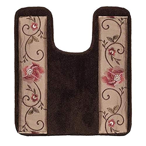 Popular Bath Contour Bath Rug, Larissa Collection, 23" x 10.5", Rose Design von Popular Bath