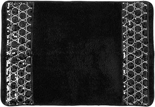 Popular Bath Sinatra Badezimmerteppich, klassisch, luxuriös, modernes Dekor, Schwarze Badematte für Dusche, einzigartiges Design, stilvolles Glitzer-Mosaik, Größe 81,3 x 53,3 cm, Schwarz Popular Bath Sinatra Badezimmerteppich, klassisch, luxuriös, modernes Dekor, Schwarze Badematte für Dusche, einzigartiges Design, stilvolles Glitzer-Mosaik, Größe 81,3 x 53,3 cm, Schwarz von Popular Bath