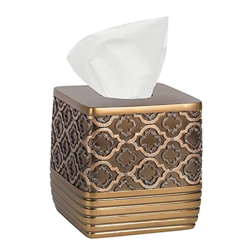 Popular Bath Tissue Box, Spindle Collection, Gold von Popular Bath