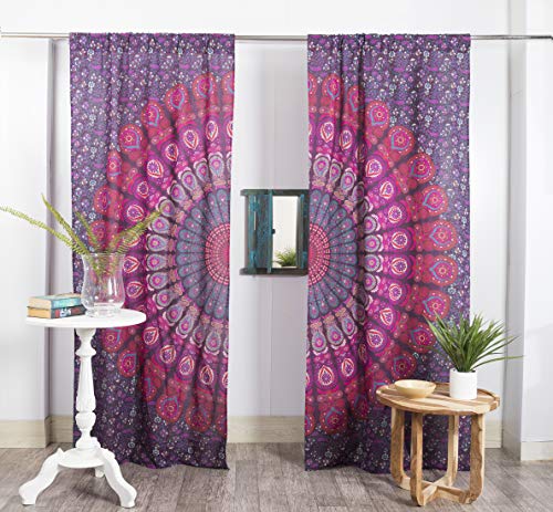Popular Handicrafts Indischer Hippie-/Bohemian-Stil, schöner Pfauen-Mandala-Fenstervorhang, Pan Popular Handicrafts Indischer Hippie-/Bohemian-Stil, schöner Pfauen-Mandala-Fenstervorhang, Pan von Popular Handicrafts
