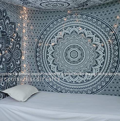 Popular Handicrafts King Ombre Tapisserie Indisches Mandala Wandkunst Hippie Wandbehang Bohemian Tagesdecke Mehrzweck Tapisserie King 230 x 270 cm von Popular Handicrafts