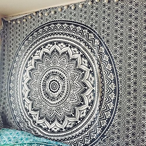 Popular Handicrafts Kp865 Wandteppiche Hippie Mandala Wandteppich Tapisserie Ombre Boho King Size von Popular Handicrafts