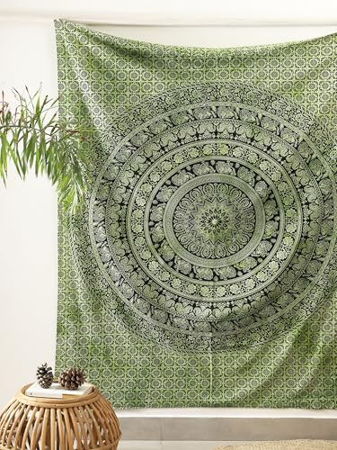 Popular Handicrafts Mandala-Hippie-Wandteppich, psychedelischer Elefant, Wandbehang, indische Maditation, , Bohemian, Hippie, Schlafsaal, Raumdekoration, Grün, 152,4 x 137,2 cm Popular Handicrafts Mandala-Hippie-Wandteppich, psychedelischer Elefant, Wandbehang, indische Maditation, , Bohemian, Hippie, Schlafsaal, Raumdekoration, Grün, 152,4 x 137,2 cm von Popular Handicrafts