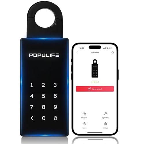【Aktualisierte Version 2025】Populife Smart Schlüsselsafe,Bluetooth-Elektronischer Schlüsseltresor mit Zahlencode,Drahtlose Schlüsselbox für Zuhause,Büro,Airbnb & Immobilienvermietung,IP66 Wasserdicht 【Aktualisierte Version 2025】Populife Smart Schlüsselsafe,Bluetooth-Elektronischer Schlüsseltresor mit Zahlencode,Drahtlose Schlüsselbox für Zuhause,Büro,Airbnb & Immobilienvermietung,IP66 Wasserdicht von Populife
