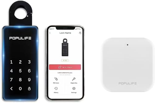 Populife WiFi-Schlüsseltresor mit Gateway, Fernsteuerung für Smart Schlüsselsafe, Drahtloses Schlüsselbox für den Außenbereich, Wandmontierung und Türgriffmontage, IP66 Wasserdicht Populife WiFi-Schlüsseltresor mit Gateway, Fernsteuerung für Smart Schlüsselsafe, Drahtloses Schlüsselbox für den Außenbereich, Wandmontierung und Türgriffmontage, IP66 Wasserdicht von Populife