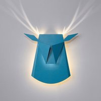 Blaue Aluminium-Hirschkopf-Led-Leuchte von PopupLightingDesigns