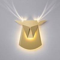 Gold Aluminium Hirschkopf Led Leuchte von PopupLightingDesigns
