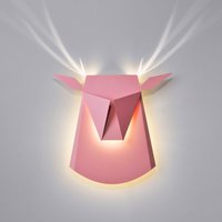 Rosa Aluminium-Hirschkopf-Led-Leuchte von PopupLightingDesigns
