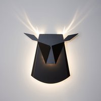 Schwarze Aluminium-Hirschkopf-Led-Leuchte von PopupLightingDesigns