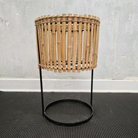 Vintage Blumenbank/Blumenbank, Schwarz, Metall Bambus Vintage Blumenbank/Blumenbank, Schwarz, Metall Bambus von PopzVintage