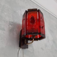 Vintage Brutalist Orange Wandlampe von PopzVintage