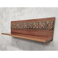 Vintage Teak Regal Mit Fliesen /Mid Century Wandregal von PopzVintage