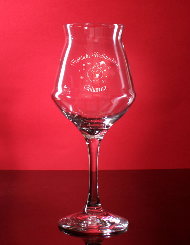 Biersommelier Glas Beer Tasting Glas 40cl mit Gravur Weihnachten von PorcelainSite GmbH