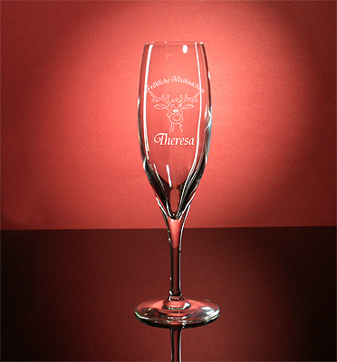 Champagnerglas 16cl  Weihnachten von PorcelainSite GmbH