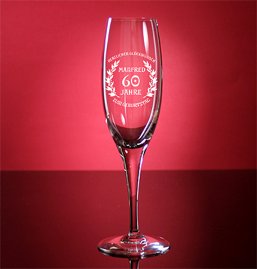 Champagnerglas 16cl Wunschtext von PorcelainSite GmbH