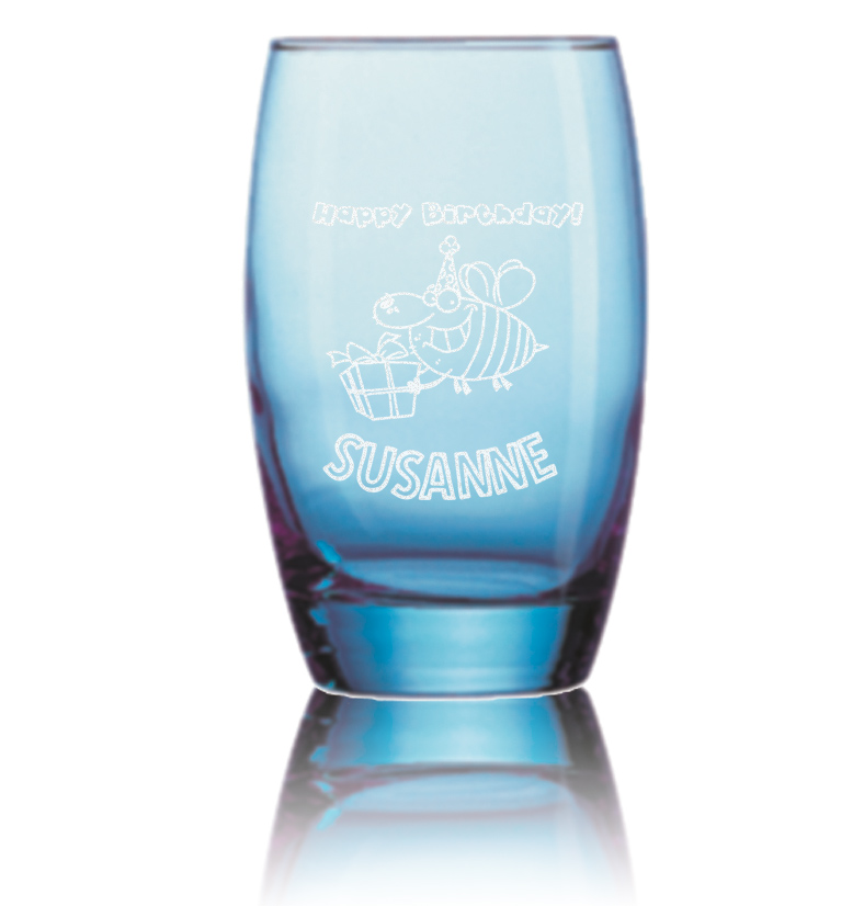 Longdrinkglas 35cl Salto blue Gravur Wunschtext von PorcelainSite GmbH