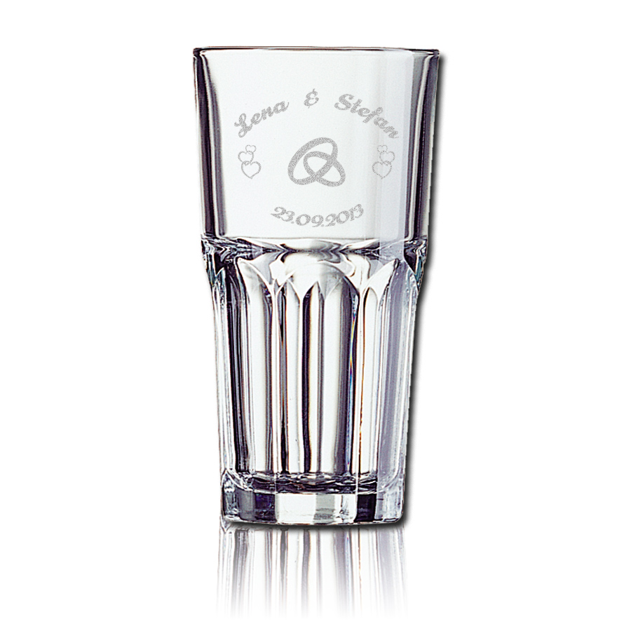 Longdrinkglas Granity gravieren Hochzeit - stapelbar von PorcelainSite GmbH