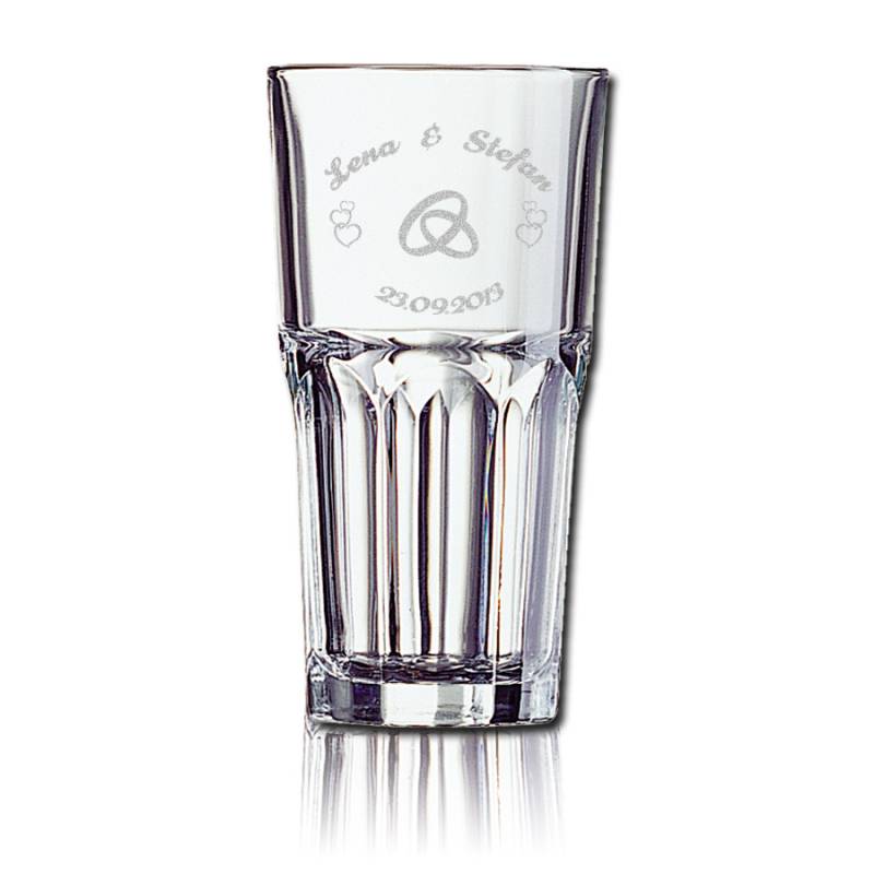 Longdrinkglas Granity gravieren Hochzeit - stapelbar von PorcelainSite GmbH