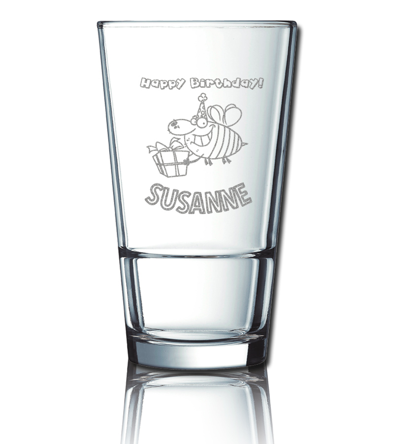 Longdrinkglas Wasserglas Stack Up 40cl gravieren Geburtstag - stapelbar von PorcelainSite GmbH
