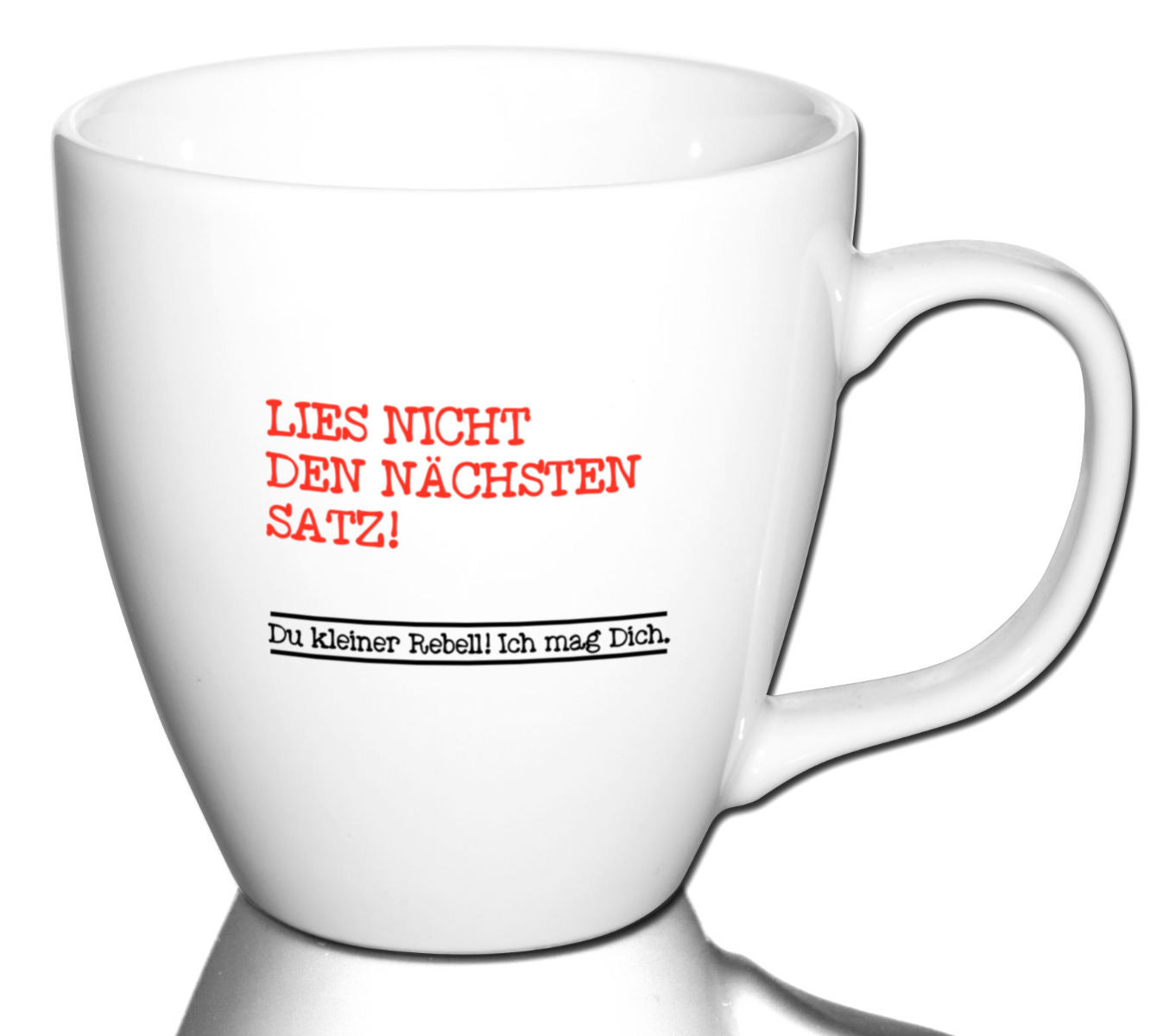 Lustige Kaffeetasse Bürotasse Tasse mit Spruch  - Dekor: Lies nicht den nächsten Satz... von PorcelainSite GmbH