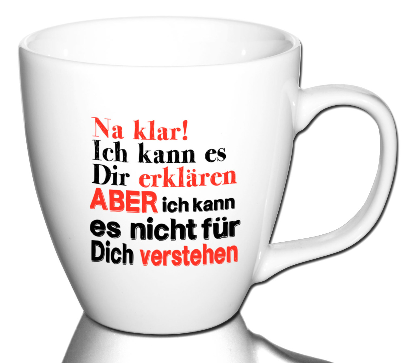 Lustige Kaffeetasse Bürotasse Tasse mit Spruch  - Dekor: Na klar, ich kann es Dir erklären... von PorcelainSite GmbH