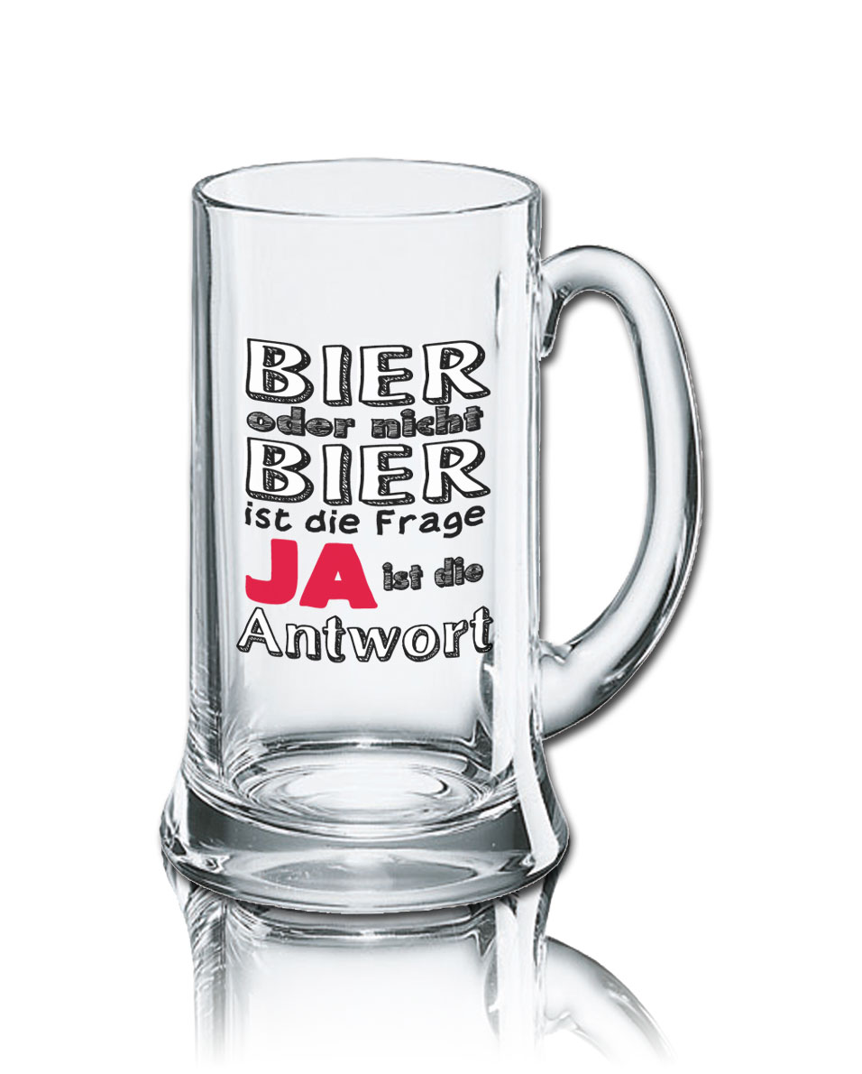 Lustiges Bierglas Bierkrug Icon 0,5L - Dekor: BIER oder nicht BIER ist die Frage - JA - ist die Antwort von PorcelainSite GmbH
