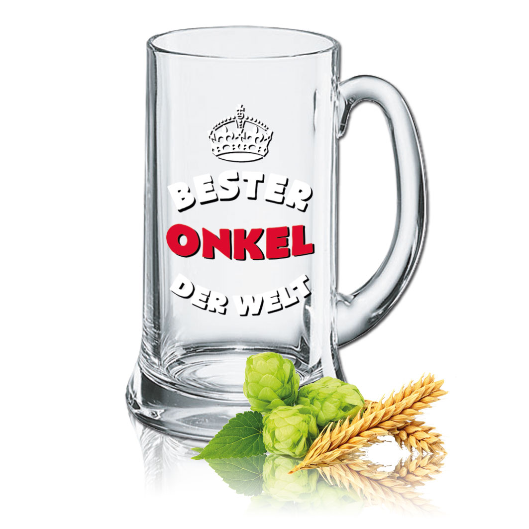 Lustiges Bierglas Bierkrug Icon 0,5L - Dekor: Bester Onkel der Welt von PorcelainSite GmbH