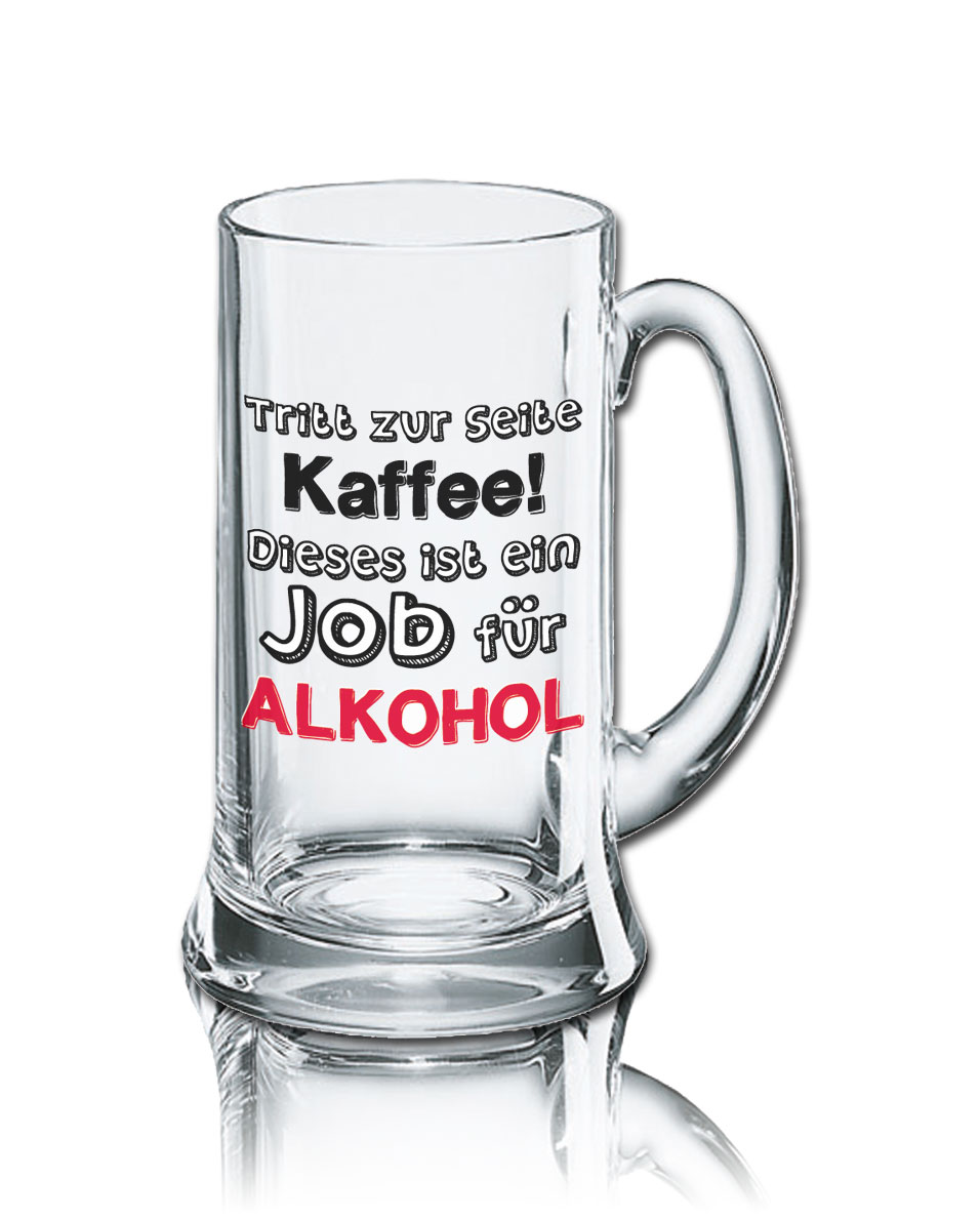 Lustiges Bierglas Bierkrug Icon 0,5L - Dekor: Tritt zur Seite KAFFEE! Dieses ist ein Job für ALKOHOL von PorcelainSite GmbH