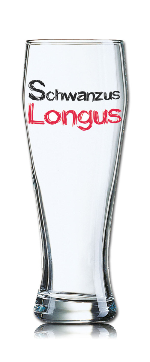 Lustiges Bierglas Weizenbierglas Bayern 0,5L - Schwanzus - Longus von PorcelainSite GmbH