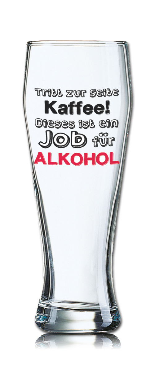 Lustiges Bierglas Weizenbierglas Bayern 0,5L - Tritt zur Seite KAFFEE! Diese ist ein Job für ALKOHOL von PorcelainSite GmbH